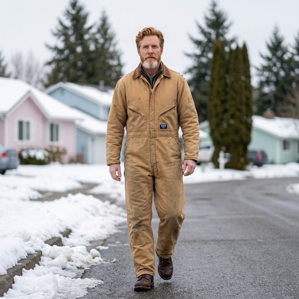 Walls Blizzard Pruf One Piece Insulated Suit Tan Winter Chore Workwear Men's M